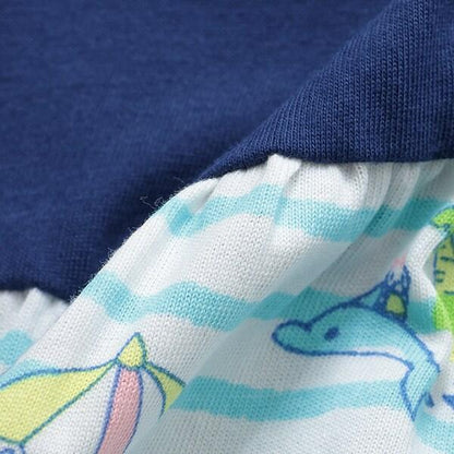 mimi醬度假風圖案木糖醇加工連衣裙