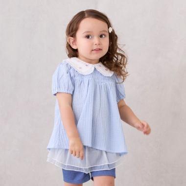 領口愛心刺繡長款上衣