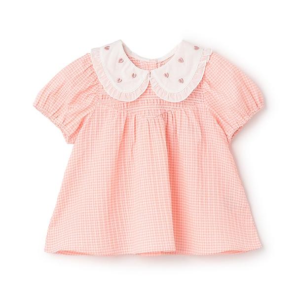 領口愛心刺繡長款上衣