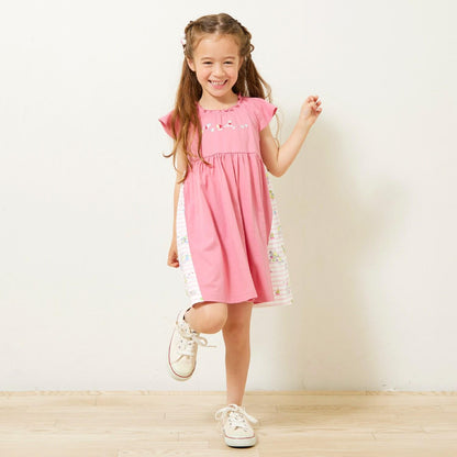 mimi醬度假風圖案木糖醇加工連衣裙