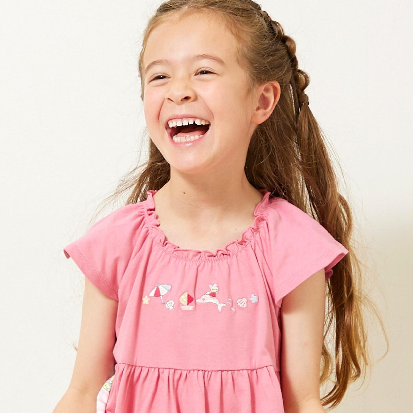 mimi醬度假風圖案木糖醇加工連衣裙