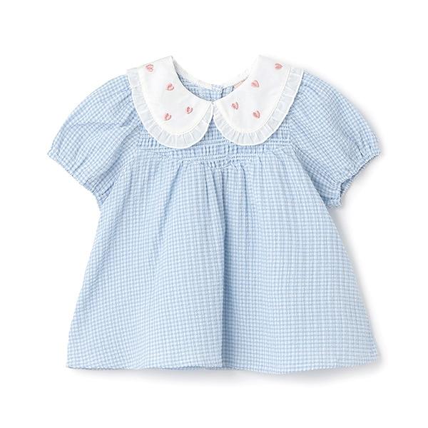 領口愛心刺繡長款上衣