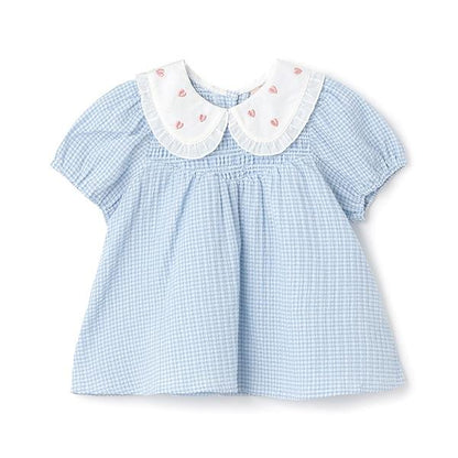 領口愛心刺繡長款上衣