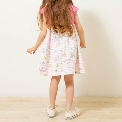 mimi醬度假風圖案木糖醇加工連衣裙