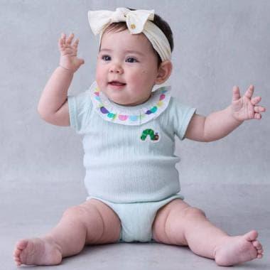 【飢餓的毛毛蟲】荷葉邊領連體衣