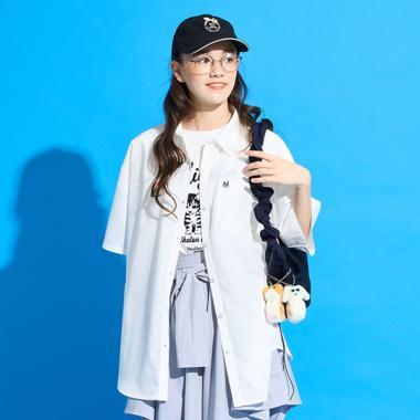 【因大受好評新增新色】【AMI】五分袖寬鬆襯衫×修身T恤