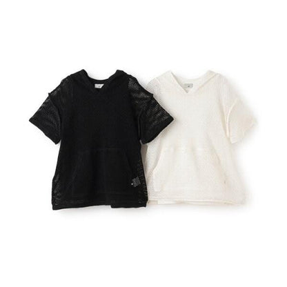 【AMI】網眼連帽衫×帶胸墊內搭套裝