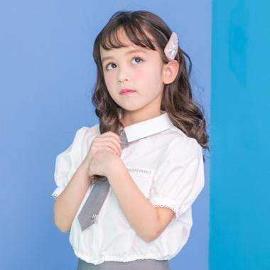 附領帶短袖襯衫