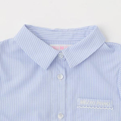 附領帶短袖襯衫