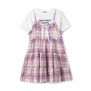 層疊吊帶連衣裙T恤套裝