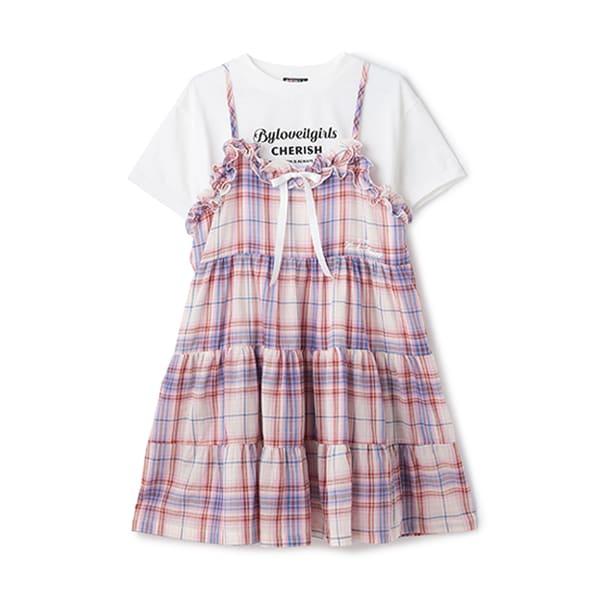 層疊吊帶連衣裙T恤套裝