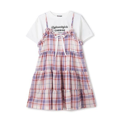 層疊吊帶連衣裙T恤套裝