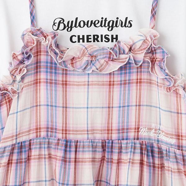 層疊吊帶連衣裙T恤套裝