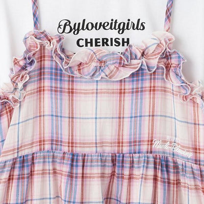 層疊吊帶連衣裙T恤套裝