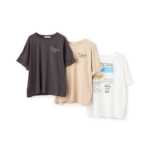 【7days】【純棉100%】轉印印花寬鬆T恤