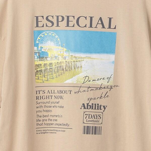 【7days】【純棉100%】轉印印花寬鬆T恤
