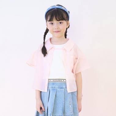 透視襯衫&字母羅紋背心套裝