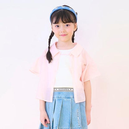 透視襯衫&字母羅紋背心套裝