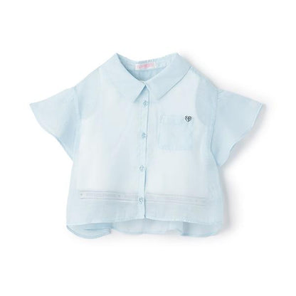 透視襯衫&字母羅紋背心套裝