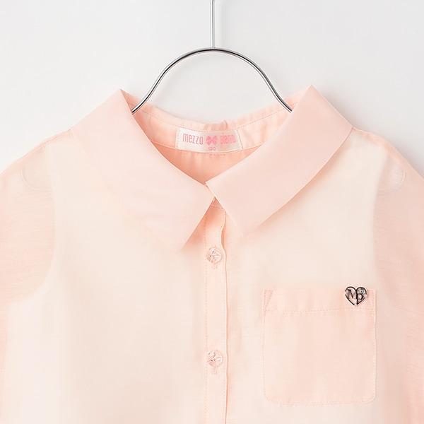 透視襯衫&字母羅紋背心套裝