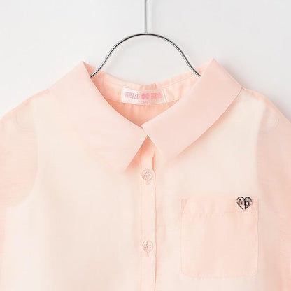 透視襯衫&字母羅紋背心套裝