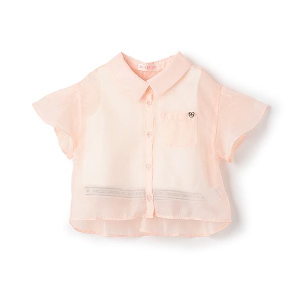 透視襯衫&字母羅紋背心套裝