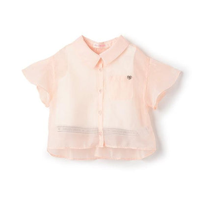 透視襯衫&字母羅紋背心套裝