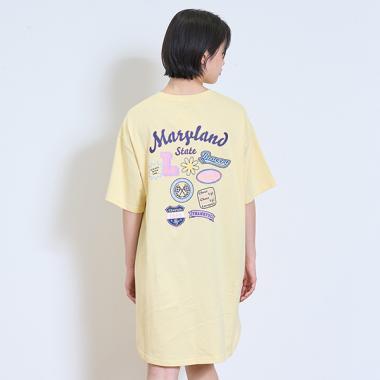 【接觸冷感/清涼】【GOODPRICE】【100%純棉】背部貼布繡連衣裙