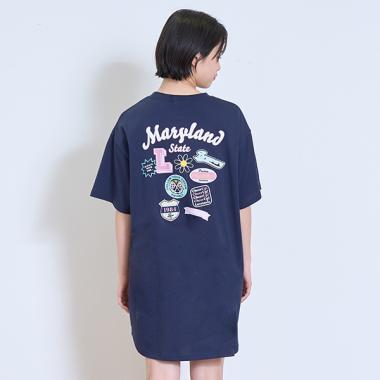 【接觸冷感/清涼】【GOODPRICE】【100%純棉】背部貼布繡連衣裙