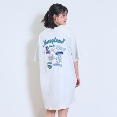 【接觸冷感/清涼】【GOODPRICE】【100%純棉】背部貼布繡連衣裙