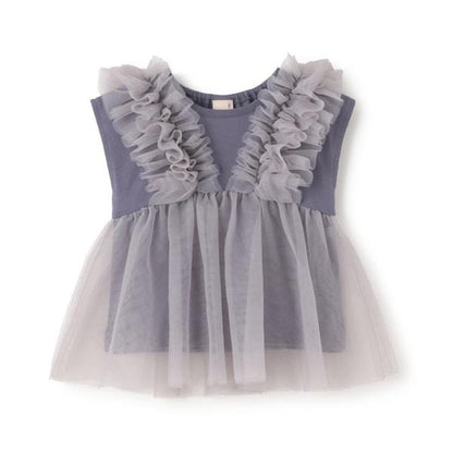 拼接網紗短袖T恤（兒童）