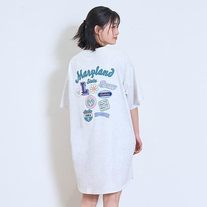 【接觸冷感/清涼】【GOODPRICE】【100%純棉】背部貼布繡連衣裙