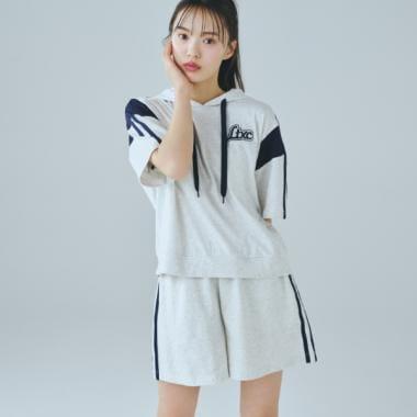 【LTXC】【GOODPRICE】【純棉100%】條紋連帽衛衣套裝
