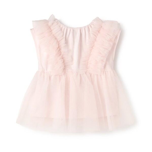 拼接網紗短袖T恤（兒童）