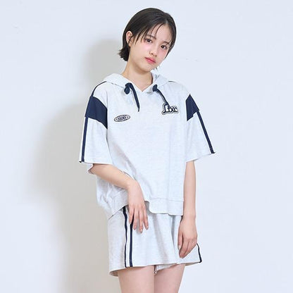 【LTXC】【GOODPRICE】【純棉100%】條紋連帽衛衣套裝