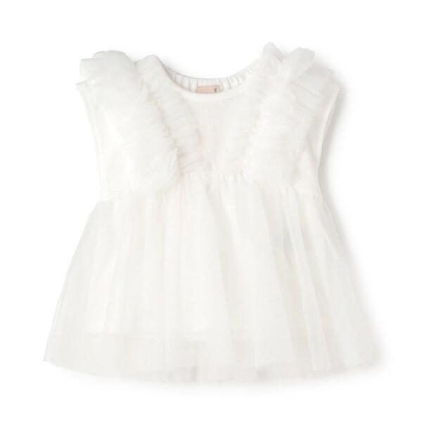 拼接網紗短袖T恤（兒童）