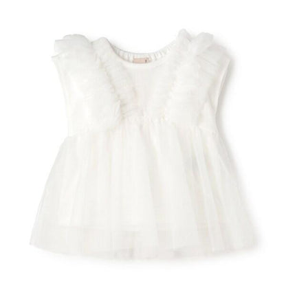 拼接網紗短袖T恤（兒童）