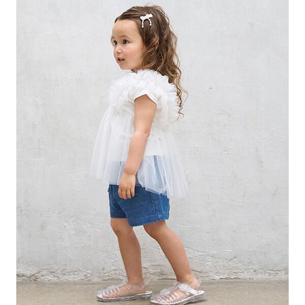 拼接網紗短袖T恤（兒童）