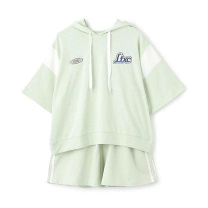 【LTXC】【GOODPRICE】【純棉100%】條紋連帽衛衣套裝
