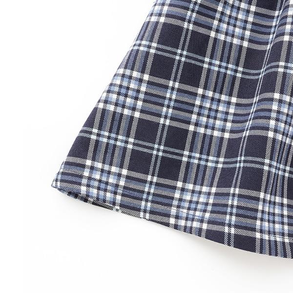 格紋短袖連衣裙