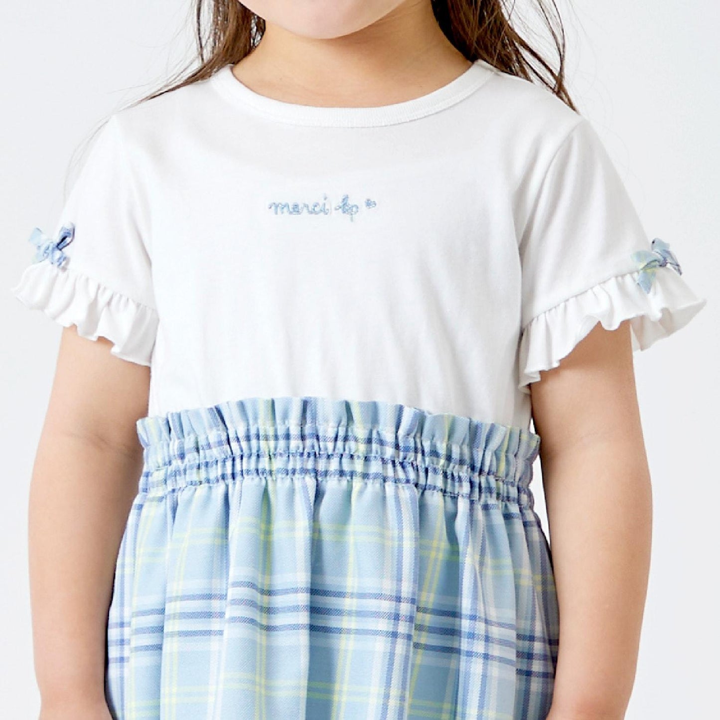 格紋短袖連衣裙