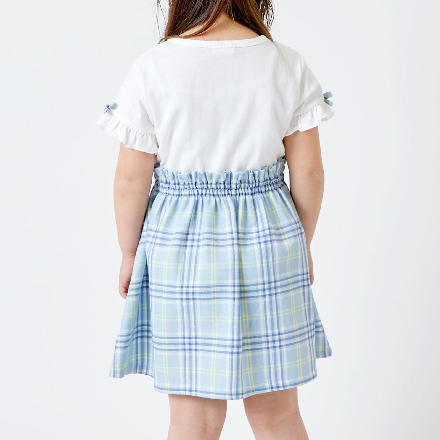 格紋短袖連衣裙