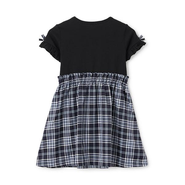 格紋短袖連衣裙