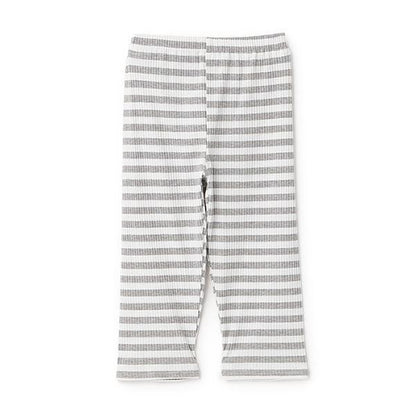 防汙條紋羅紋七分打底褲