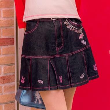復刻♪ ベリエちゃん刺繡牛仔裙褲