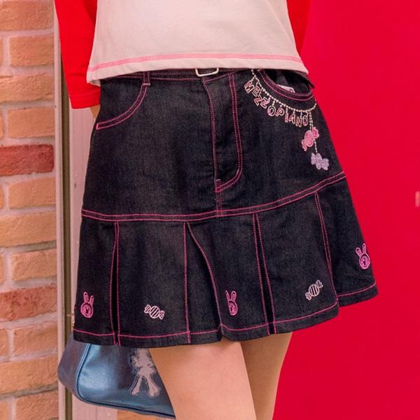 復刻♪ ベリエちゃん刺繡牛仔裙褲