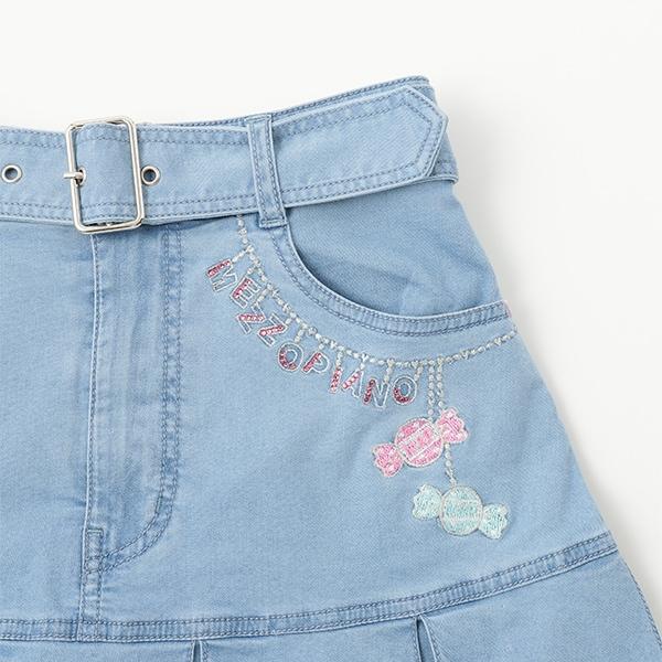 復刻♪ ベリエちゃん刺繡牛仔裙褲