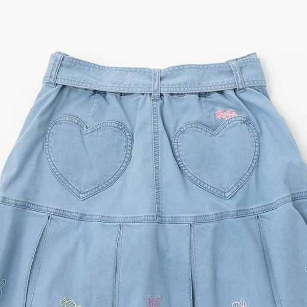 復刻♪ ベリエちゃん刺繡牛仔裙褲