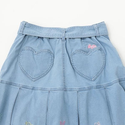 復刻♪ ベリエちゃん刺繡牛仔裙褲