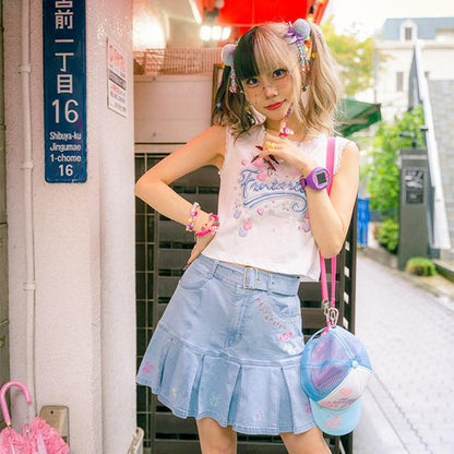 復刻♪ ベリエちゃん刺繡牛仔裙褲